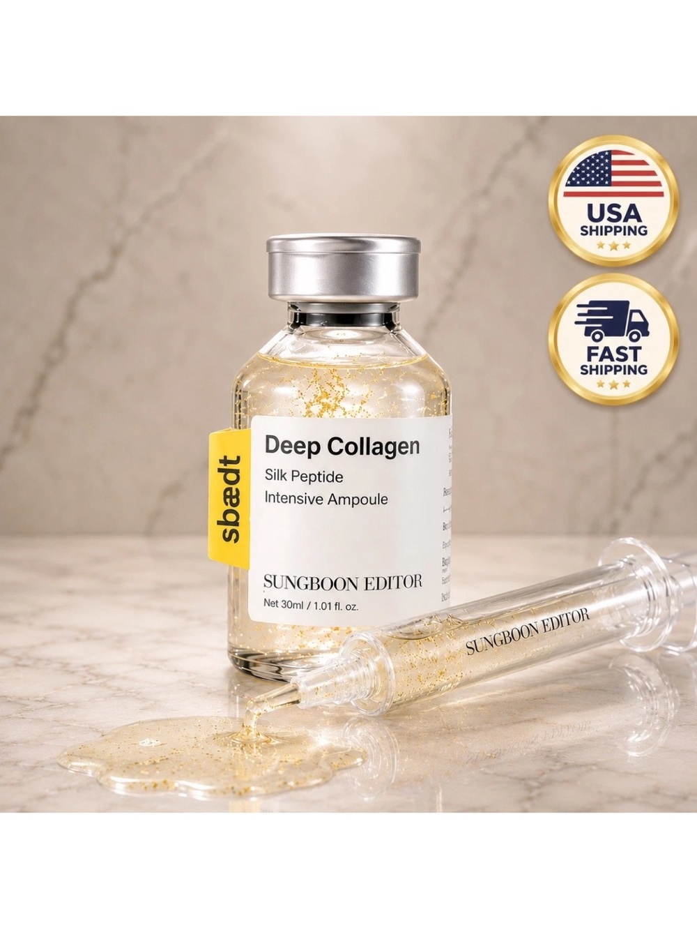 Deep Collagen Silk Peptide Intensive Ampoule - Gold
